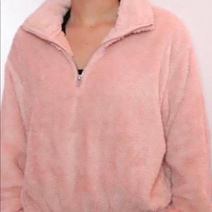 Pink fuzzy H&M sweatshirt